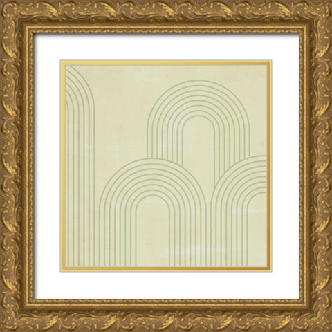 Sage Arches III Gold Ornate Wood Framed Art Print with Double Matting by Barnes, Victoria