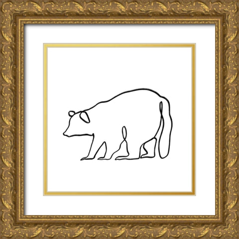 Critter Contour IV Gold Ornate Wood Framed Art Print with Double Matting by Barnes, Victoria