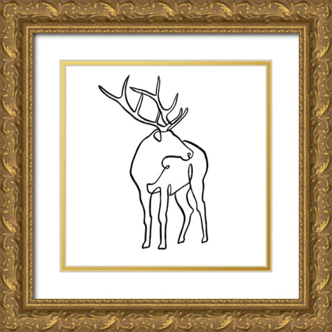 Critter Contour VI Gold Ornate Wood Framed Art Print with Double Matting by Barnes, Victoria