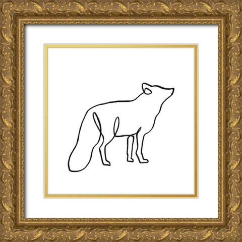 Critter Contour X Gold Ornate Wood Framed Art Print with Double Matting by Barnes, Victoria