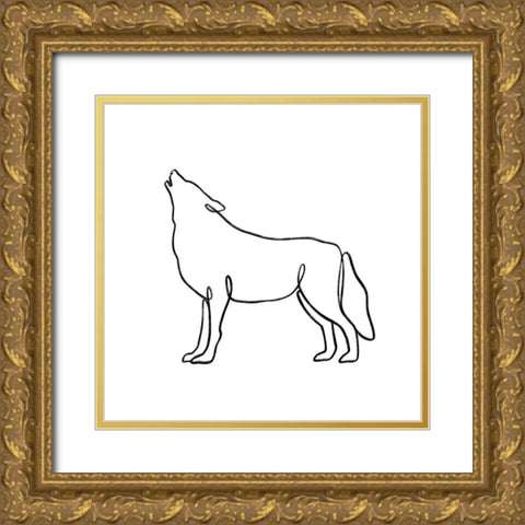 Critter Contour XII Gold Ornate Wood Framed Art Print with Double Matting by Barnes, Victoria