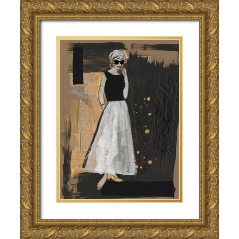 Glamour I Gold Ornate Wood Framed Art Print with Double Matting by Longley, Alicia