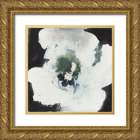 Happy Flower I Gold Ornate Wood Framed Art Print with Double Matting by Combs, Joyce