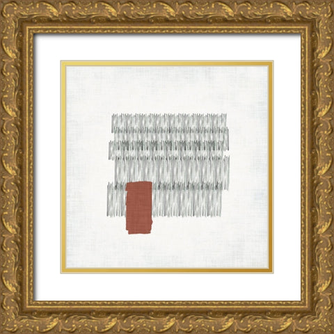 Hatched Colorblock III Gold Ornate Wood Framed Art Print with Double Matting by Parker, Jennifer Paxton