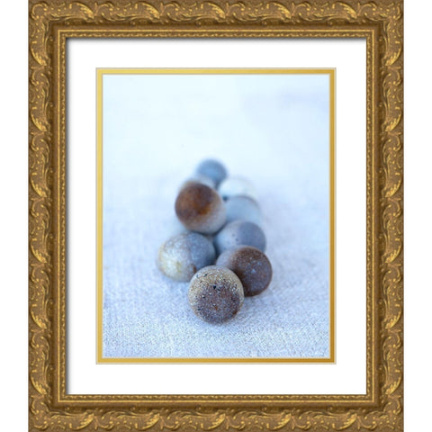 Eggs on Linen Gold Ornate Wood Framed Art Print with Double Matting by Soderman, Tania