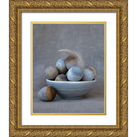 The Feather Gold Ornate Wood Framed Art Print with Double Matting by Soderman, Tania