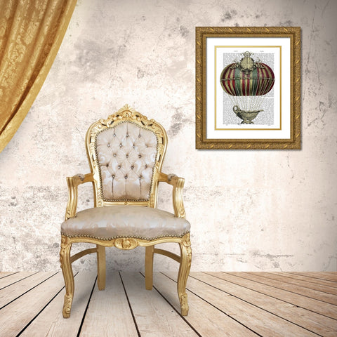 Baroque Fantasy Balloon 3 Gold Ornate Wood Framed Art Print with Double Matting by Fab Funky