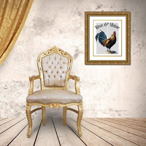 Rise and Shine Gold Ornate Wood Framed Art Print with Double Matting by Fab Funky
