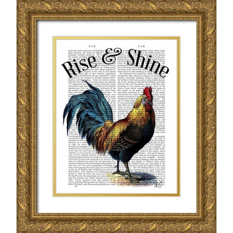 Rise and Shine Gold Ornate Wood Framed Art Print with Double Matting by Fab Funky