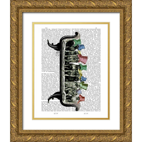 Dogs on Sofa Gold Ornate Wood Framed Art Print with Double Matting by Fab Funky
