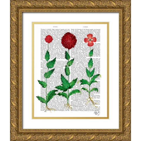 Italian Carnation 2 Gold Ornate Wood Framed Art Print with Double Matting by Fab Funky