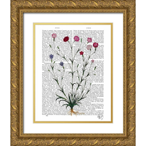 Italian Carnation 5 Gold Ornate Wood Framed Art Print with Double Matting by Fab Funky