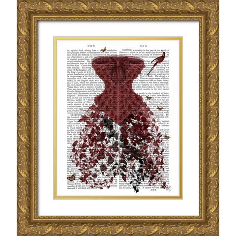 Woodland Corset Gold Ornate Wood Framed Art Print with Double Matting by Fab Funky