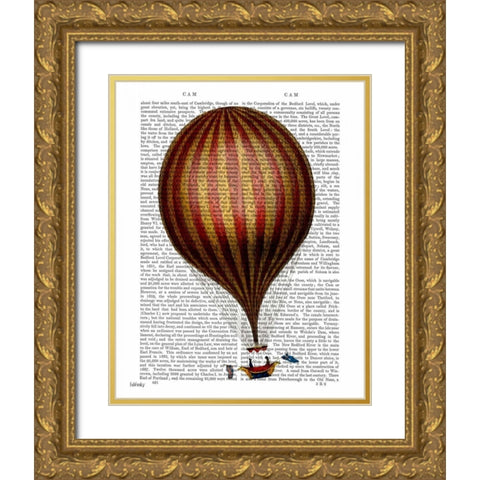 Royal Nassau Balloon Hot Air Balloon Gold Ornate Wood Framed Art Print with Double Matting by Fab Funky