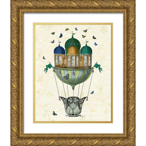 Butterfly House Gold Ornate Wood Framed Art Print with Double Matting by Fab Funky