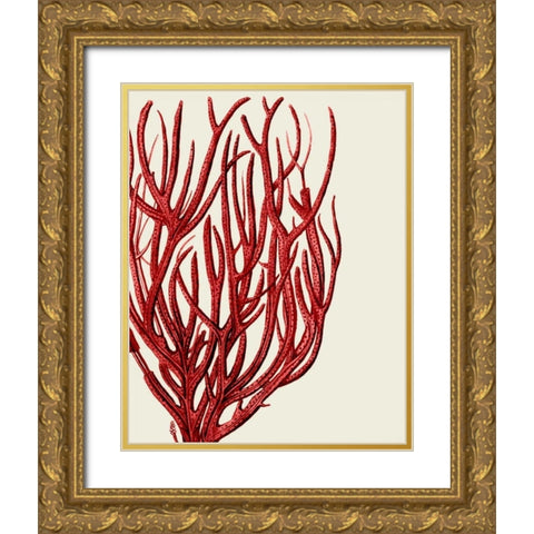 Red Corals 2 c Gold Ornate Wood Framed Art Print with Double Matting by Fab Funky