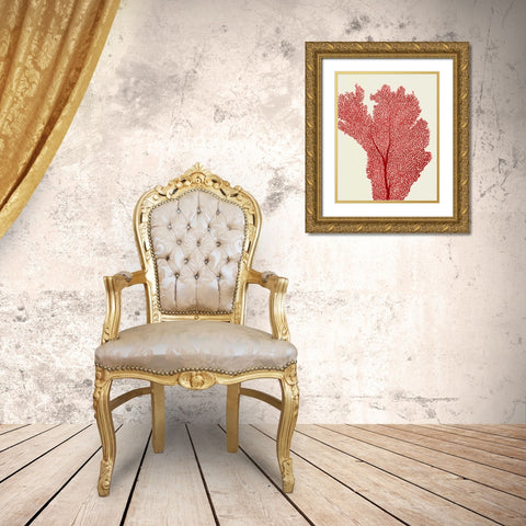 Red Corals 2 e Gold Ornate Wood Framed Art Print with Double Matting by Fab Funky
