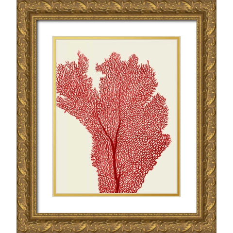 Red Corals 2 e Gold Ornate Wood Framed Art Print with Double Matting by Fab Funky