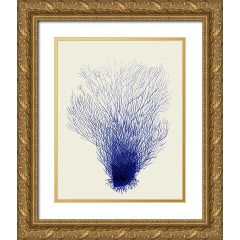 Blue Corals 2 d Gold Ornate Wood Framed Art Print with Double Matting by Fab Funky