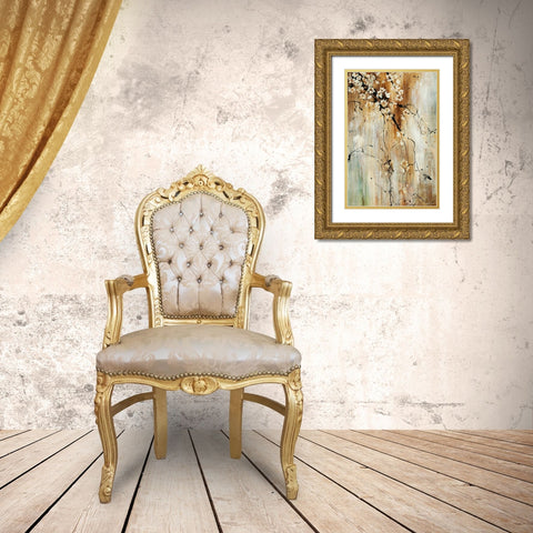 Sweet Pea Gold Ornate Wood Framed Art Print with Double Matting by Drotar, Rikki