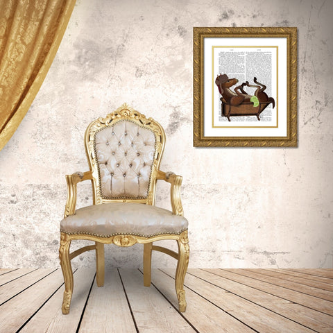 Moscow Mule Gold Ornate Wood Framed Art Print with Double Matting by Fab Funky