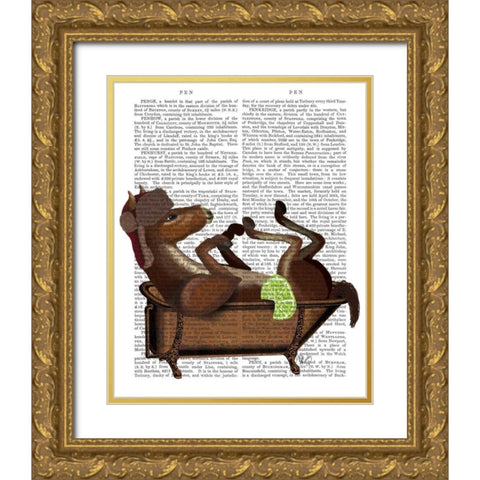 Moscow Mule Gold Ornate Wood Framed Art Print with Double Matting by Fab Funky