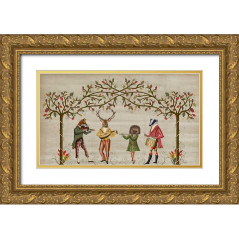 Minstrel Group Gold Ornate Wood Framed Art Print with Double Matting by Fab Funky
