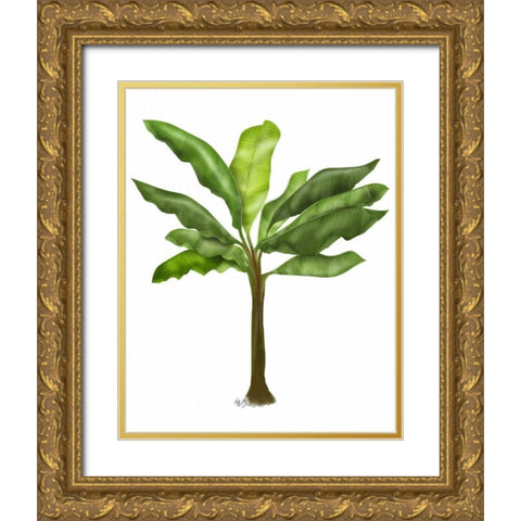 Banana Tree 1 Gold Ornate Wood Framed Art Print with Double Matting by Fab Funky