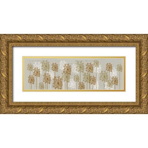 Bubble Trees, Honey Gold Ornate Wood Framed Art Print with Double Matting by Fab Funky