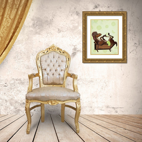 Moscow Mule Gold Ornate Wood Framed Art Print with Double Matting by Fab Funky