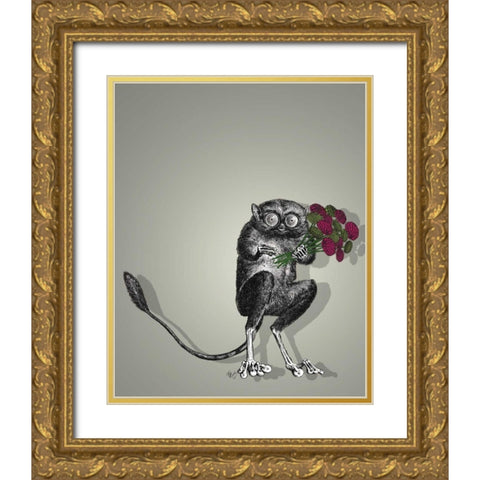 Freaky Flowers Gold Ornate Wood Framed Art Print with Double Matting by Fab Funky