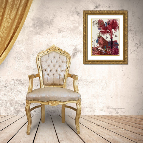 Red Lion, Portrait Gold Ornate Wood Framed Art Print with Double Matting by Fab Funky