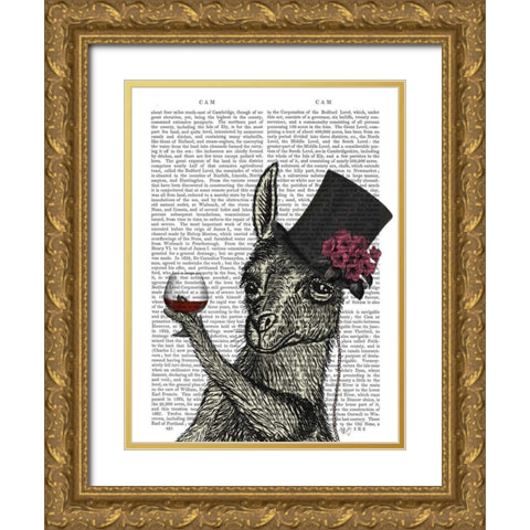 Llama Lush 2 Gold Ornate Wood Framed Art Print with Double Matting by Fab Funky