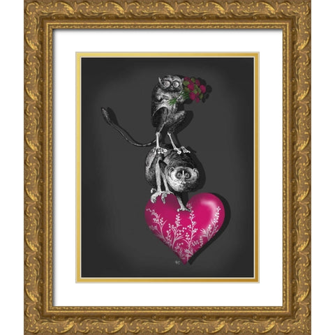 We Brought You Flowers Gold Ornate Wood Framed Art Print with Double Matting by Fab Funky