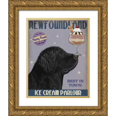 Newfoundland Ice Cream Gold Ornate Wood Framed Art Print with Double Matting by Fab Funky