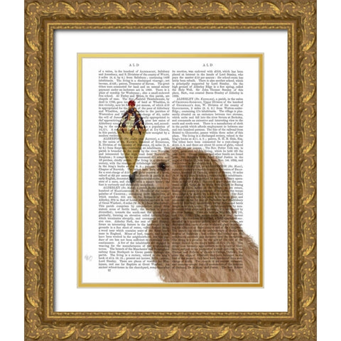 Labradoodle, Golden, Ice Cream Gold Ornate Wood Framed Art Print with Double Matting by Fab Funky
