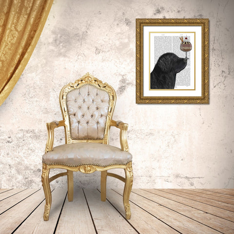 Newfoundland Ice Cream Gold Ornate Wood Framed Art Print with Double Matting by Fab Funky