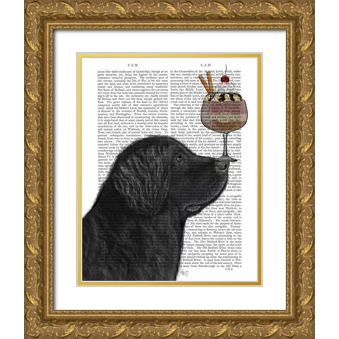 Newfoundland Ice Cream Gold Ornate Wood Framed Art Print with Double Matting by Fab Funky