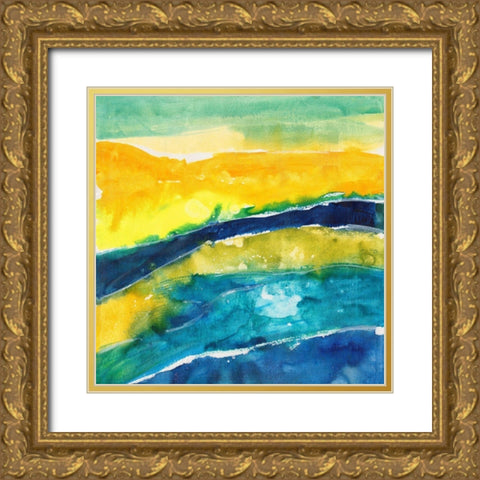 Sunny Seaside II Gold Ornate Wood Framed Art Print with Double Matting by Combs, Joyce