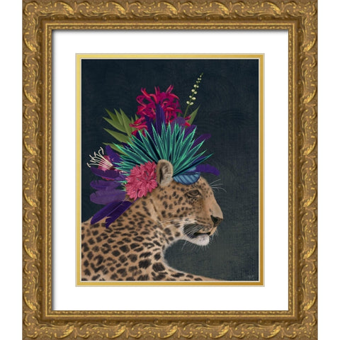 Hot House Leopard 1 Gold Ornate Wood Framed Art Print with Double Matting by Fab Funky