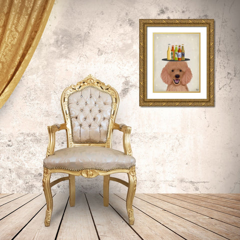 Apricot Beer Lover Gold Ornate Wood Framed Art Print with Double Matting by Fab Funky