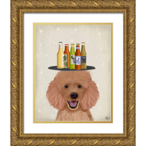 Apricot Beer Lover Gold Ornate Wood Framed Art Print with Double Matting by Fab Funky