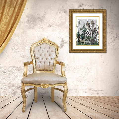 Wildflower Bloom, Horse Book Print Gold Ornate Wood Framed Art Print with Double Matting by Fab Funky