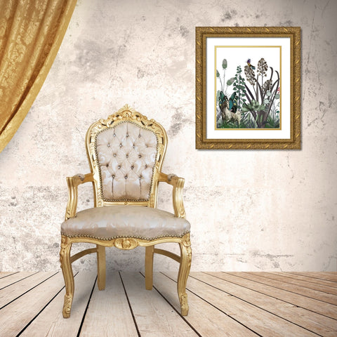 Wildflower Bloom, Horse Gold Ornate Wood Framed Art Print with Double Matting by Fab Funky