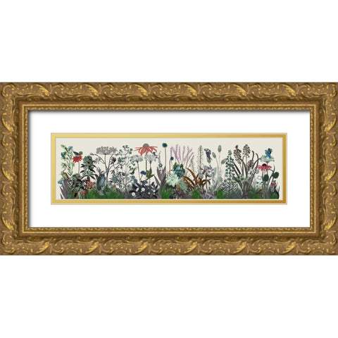 Wildflower Bloom Gold Ornate Wood Framed Art Print with Double Matting by Fab Funky