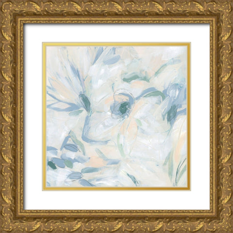 Abstract Flower Fresco I Gold Ornate Wood Framed Art Print with Double Matting by Vess, June Erica