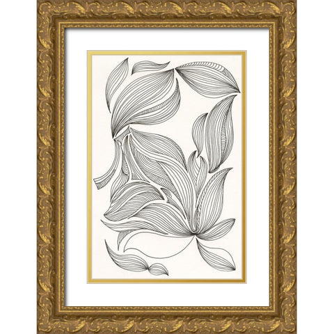 Giddy I Gold Ornate Wood Framed Art Print with Double Matting by Moore, Regina