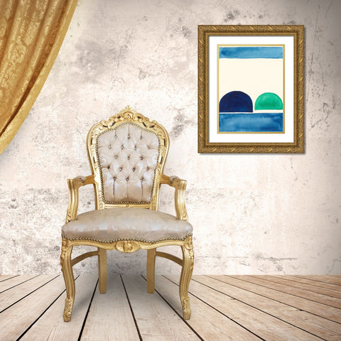 Elementary Shapes II Gold Ornate Wood Framed Art Print with Double Matting by Moore, Regina