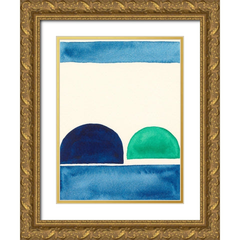 Elementary Shapes II Gold Ornate Wood Framed Art Print with Double Matting by Moore, Regina