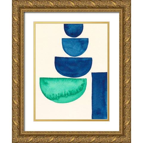 Elementary Shapes III Gold Ornate Wood Framed Art Print with Double Matting by Moore, Regina